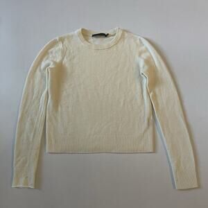 Jenni Kayne Sweater XS Wool Cashmere Blend Crewneck Pullover Cream Everyday